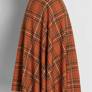 Modcloth Hell Bunny All About the All-Spice Midi Skirt - Fall Autumn Cozy Orange